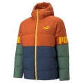 Puma Daunen-Winterjacke Power Hooded Down Puffer orange/blau/grün Herren